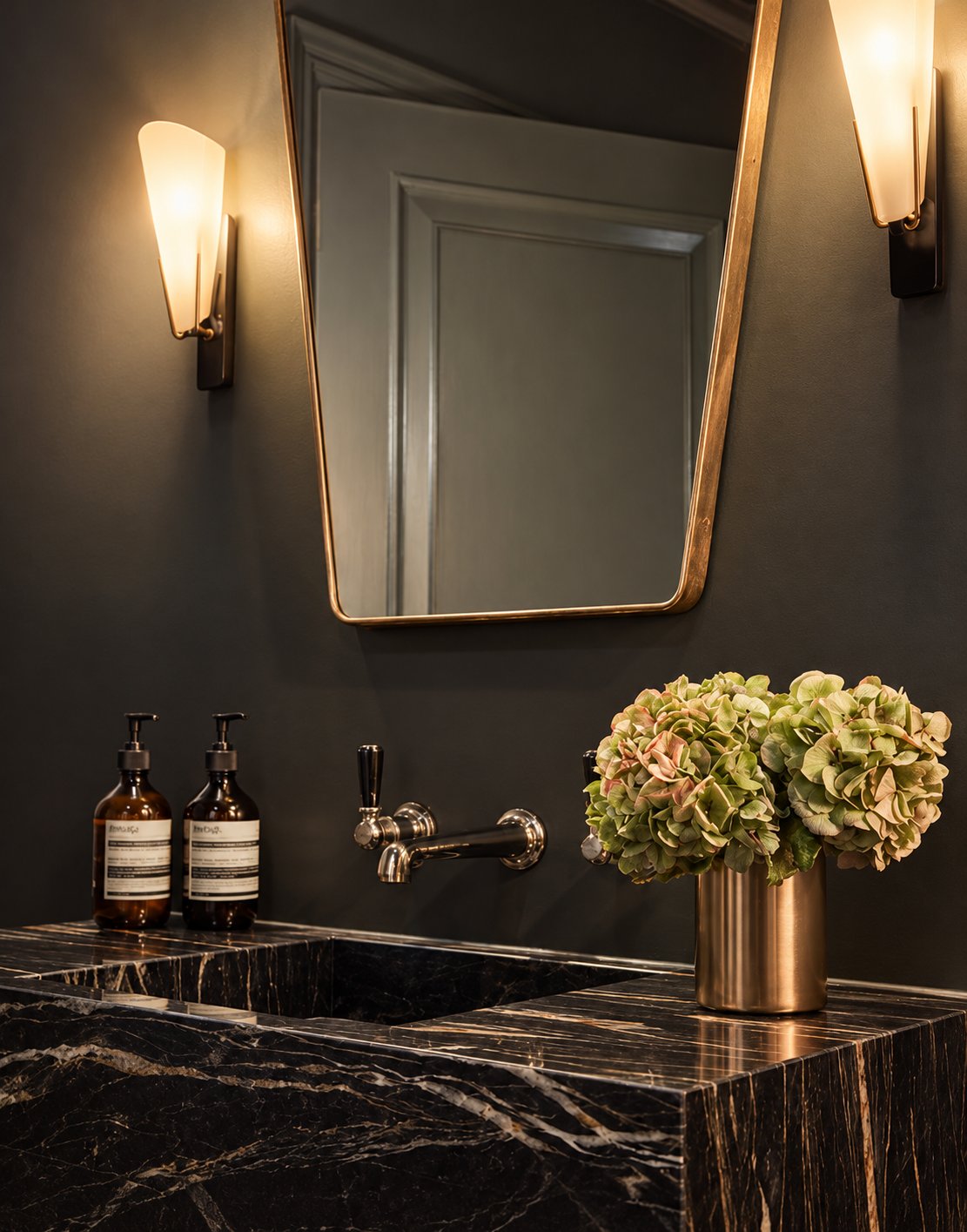 Powder room, interior design by AFW Design